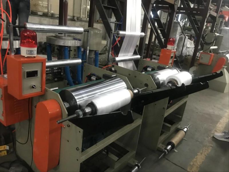 Sj-60 Sigle Screw Twin Die Head Automatic HDPE/LDPE/LLDPE Two Roll Film Blowing Machine