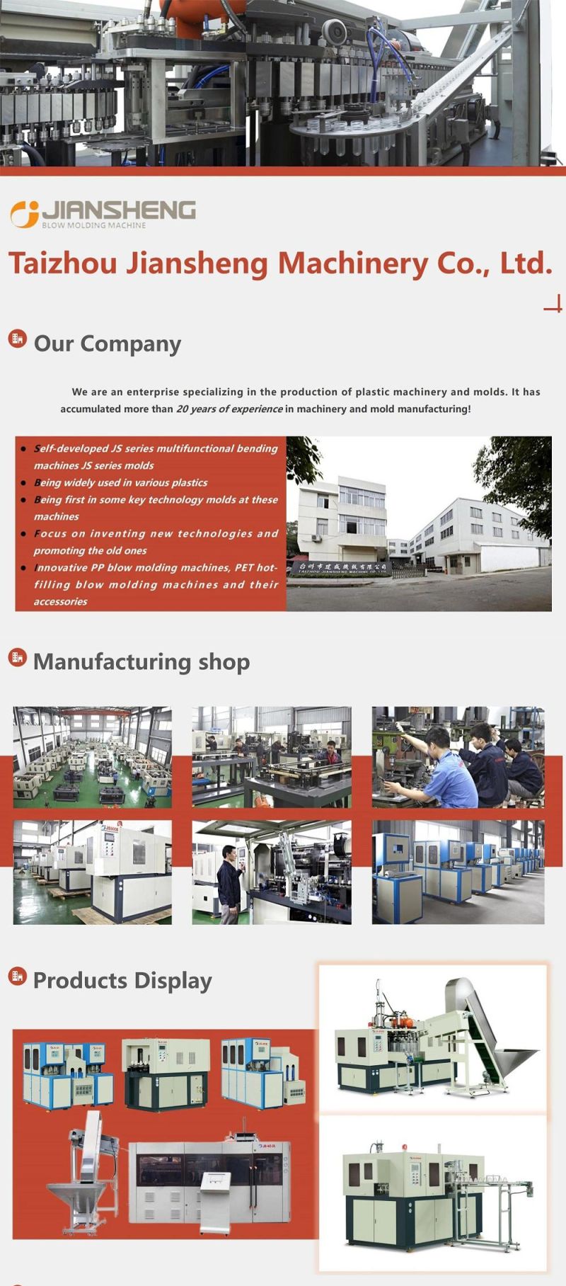 Plastic Machinery Automatic Pet Gallon Bottle Blow Molding Machine