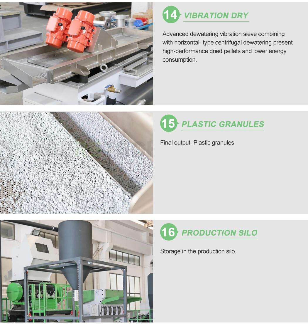 LDPE HDPE PP Recycle Waste Plastic Granules Dry Granulator