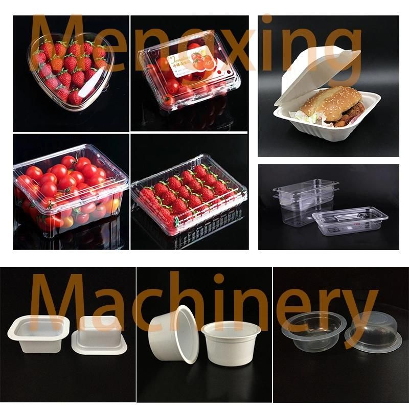 Full Automatic Robot Hand Vacuum Forming Machine Disposable Plastic Products Food Tray Cutting Machine Fresh Box Plate Thermoforming Machine