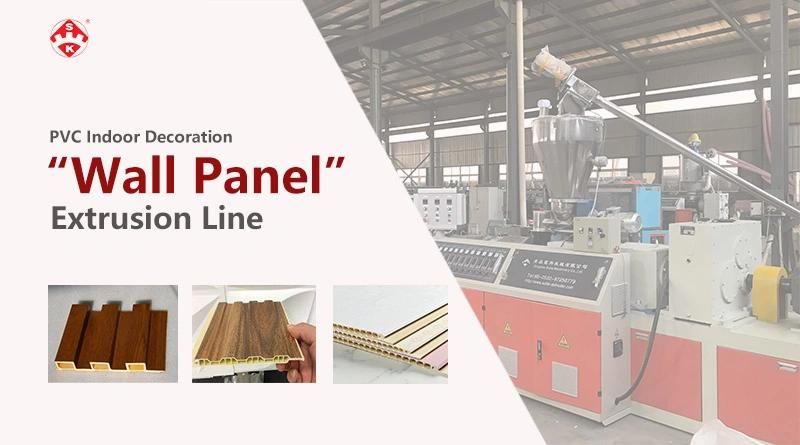 WPC Wood Plastic PVC Indoor Decoration Slatwall Wall Panel Extrusion Machine Line