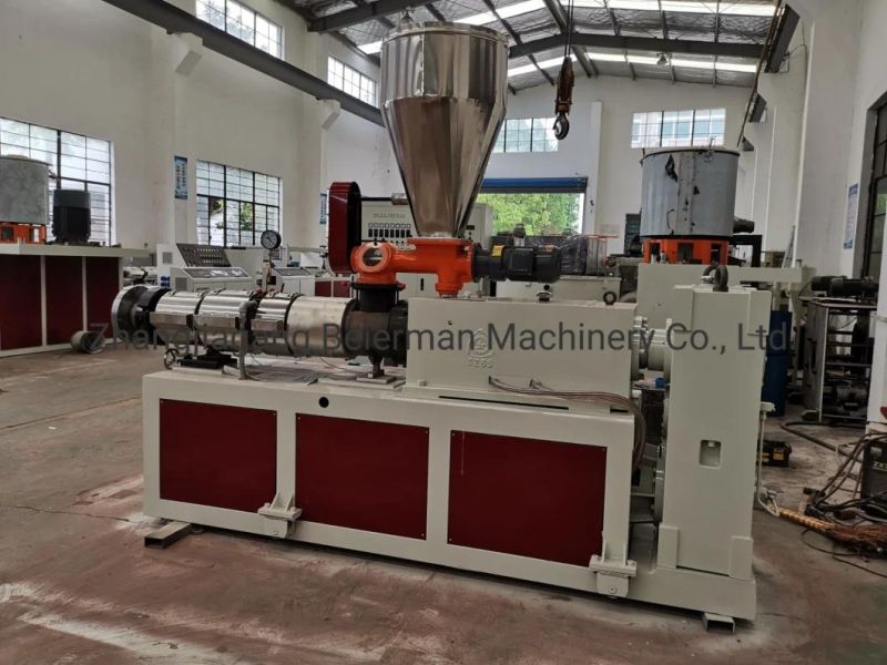 Factory Price of 220V 415V 380V Sjsz Series PVC UPVC WPC Plastic Powder Processing Conical Double Screw Extruder ABB/Delta/Siemens
