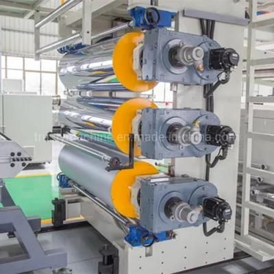 Spc Floor/PVC Imitation Marble Sheet Extrusion Extruder Extruding Line Make Making Machine