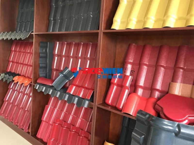 Coloured Glazed ASA UPVC Synthetic Resin Roof Tile 2.5mm Thickness Bamboo Design Roofing Extrusion Line