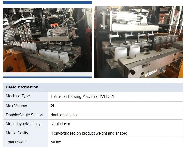 Tonva Hybrid Type Extrusion Blow Molding Machine for Tablet Medicine Bottle Producton