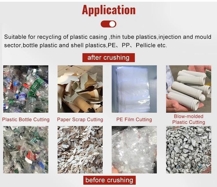 Ce Industrial Plastic Pet Bottle Crusher/Plastic Recycling Shredder