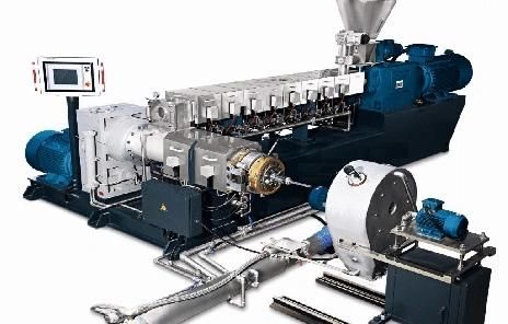 Plastic PE PP + CaCO3 Filler Masterbatch Compounding Extruder Pelletizing Line