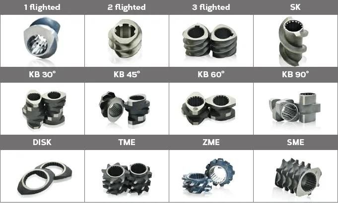 Screw and Barrel Screw Elements for Plastic Twin Screw Extruder