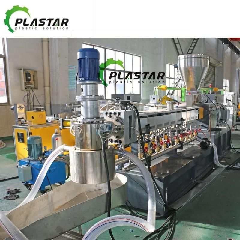 POM Peek Carbon Fiber Resin Waste Plastic Granules Compounding Extruding Pelletizing Line