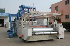 Material saving three-layer co-extruded stretch film extruding machine