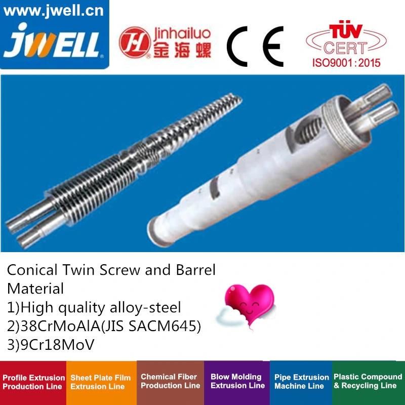 Jwell -Conical Twin Screw and Barrel for Recycling Making Extrusion Machine with Factory Price