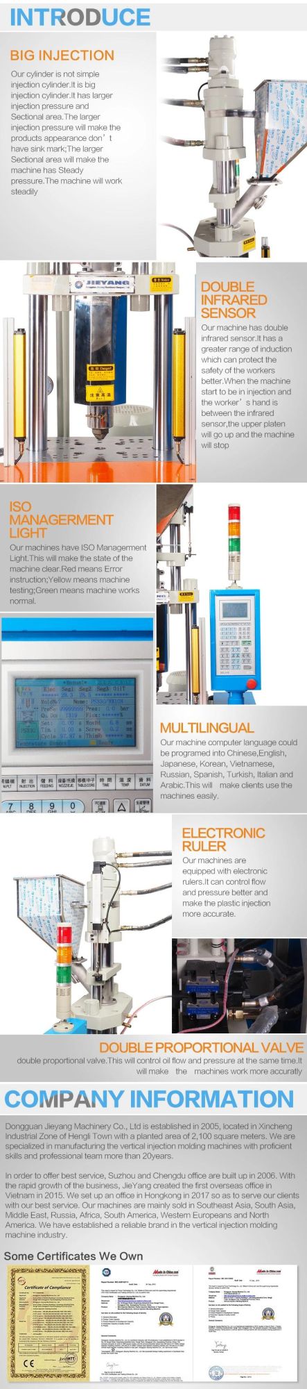 Vertical Plastic Injection Molding Machine of USB Cable