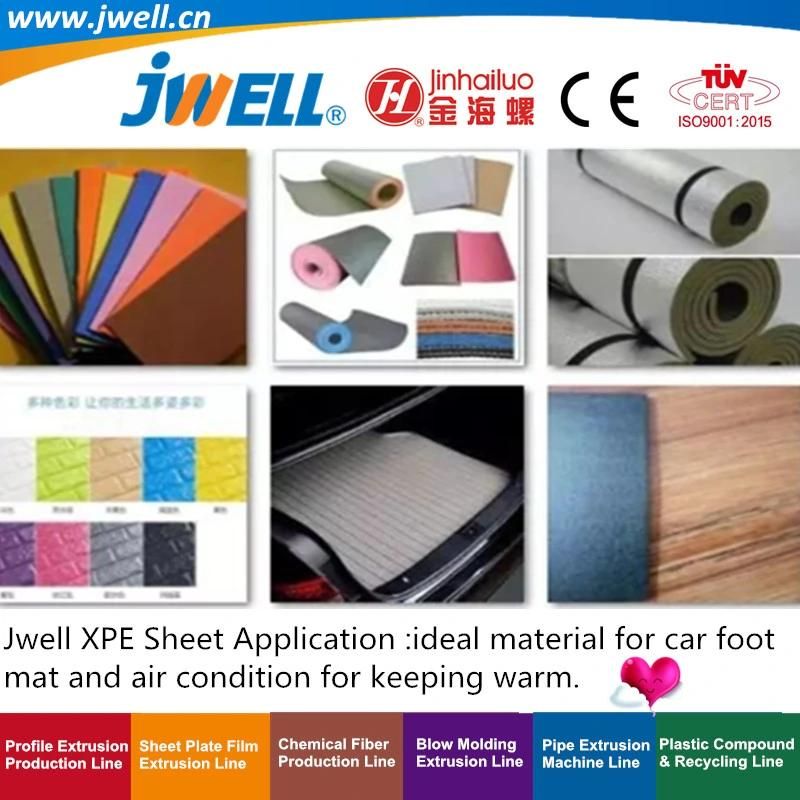 Jwell- XPE Plastic Foaming Sheet Extrusion Line Making Machine Machinery for Automobile Air Conditioning Construction Sports|Shoe and Luggage Floating