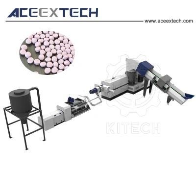 PP PE BOPP Plastic Waste Film Woven Bag Recycling ABS/PS Water Ring Pelletizing Machine