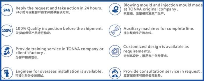 Tonva 8-Cavity High Production Plastic Litchi Bottle Making Extrusion Blow Blowing Machine Hot Sale