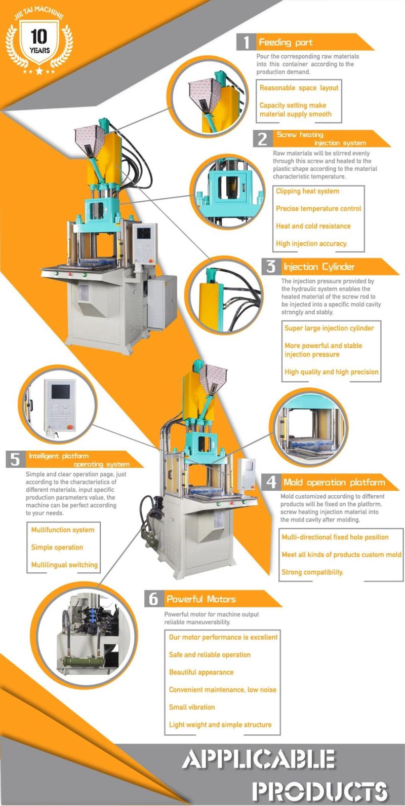 New Vertical Plastic Zipper Head Injection Moulding Machine