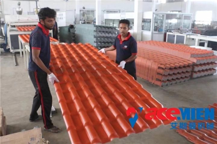 Three Layers PVC Colonial Spanish Roofing Tile Making Machinery Extrusion Line