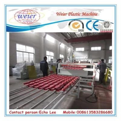 1050mm PVC and ASA / PMMA Glazed Tiles Roof Sheet Extrusion Line