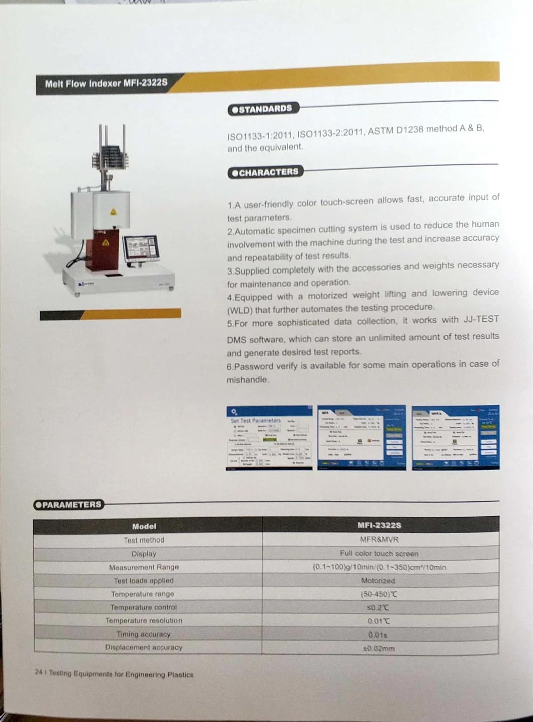 High Efficiency Melt Flow Indexer Plastic Melt Flow Indexer