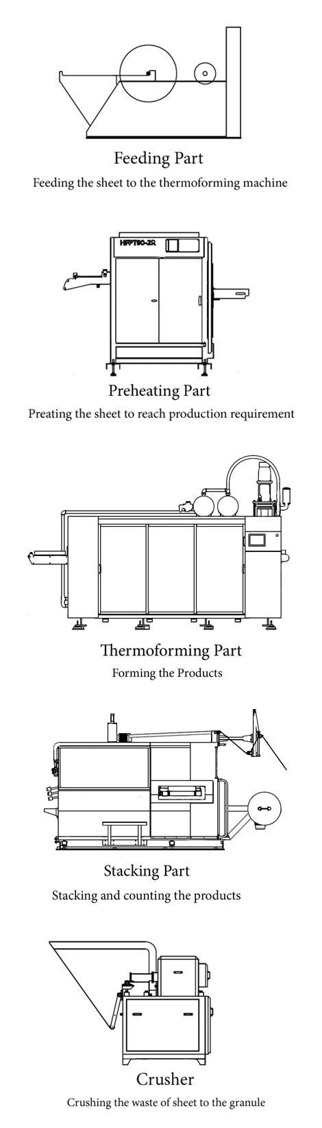 In Line Extrusion Plastic Thermoforming Machine (HFTF70T)