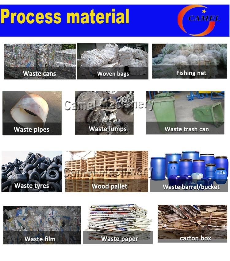Waste Plastic Pipe Bottles Film Lumps Shredder Crusher Grinding Recycling Machine with Factory Price