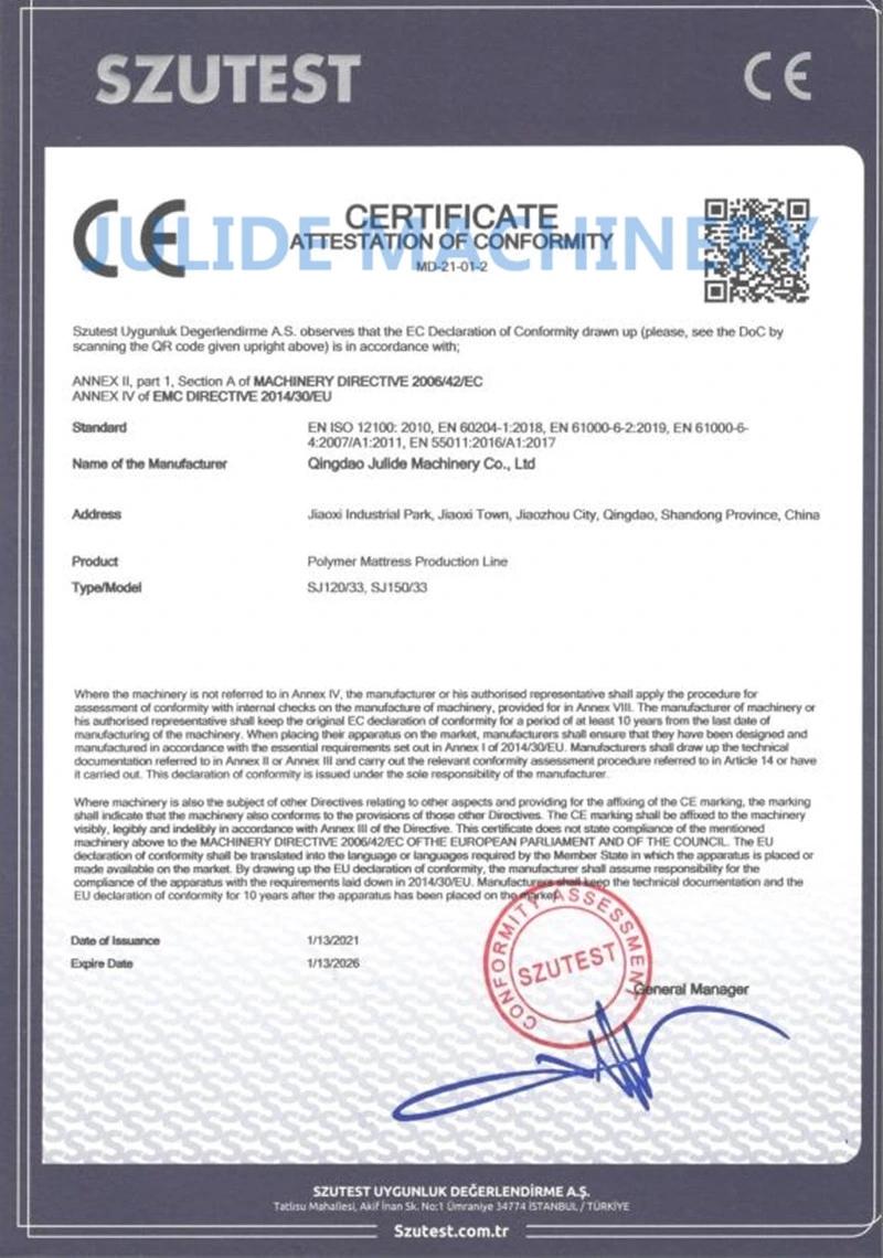 CE Certified Quality Waterproof Polymer EVA Poe Mattress Extrusion Line