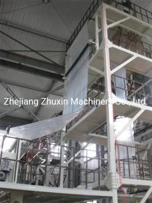 LDPE LLDPE Three Layer Film Blowing Machine with Rotary Die Head Double Winder for ...