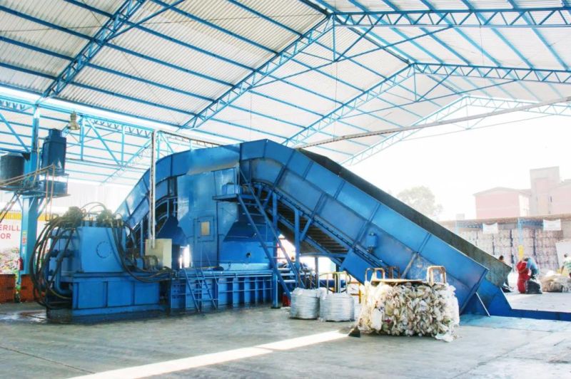 Automatic Horizontal Two RAM Baler for Waste Plastic Pet Bottle