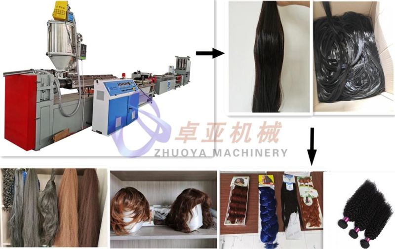 Factory Supply China High and Low Temperature Pet PP Synthetic Hair Wig Fiber/Filament Extruder Machine