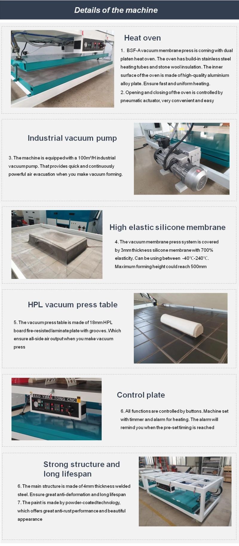 Acrylic Solid Surface Vacuum Membrane Press Machine Silicone Vacuum Press Machine for Corian Staron Hi Macs 3D Forming