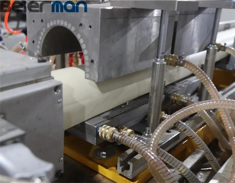 Sjsz65/132 Double Screw Extrusion UPVC PVC Round and Square Colorful Rain Water Gutter Profile Making Production Line PLC Control