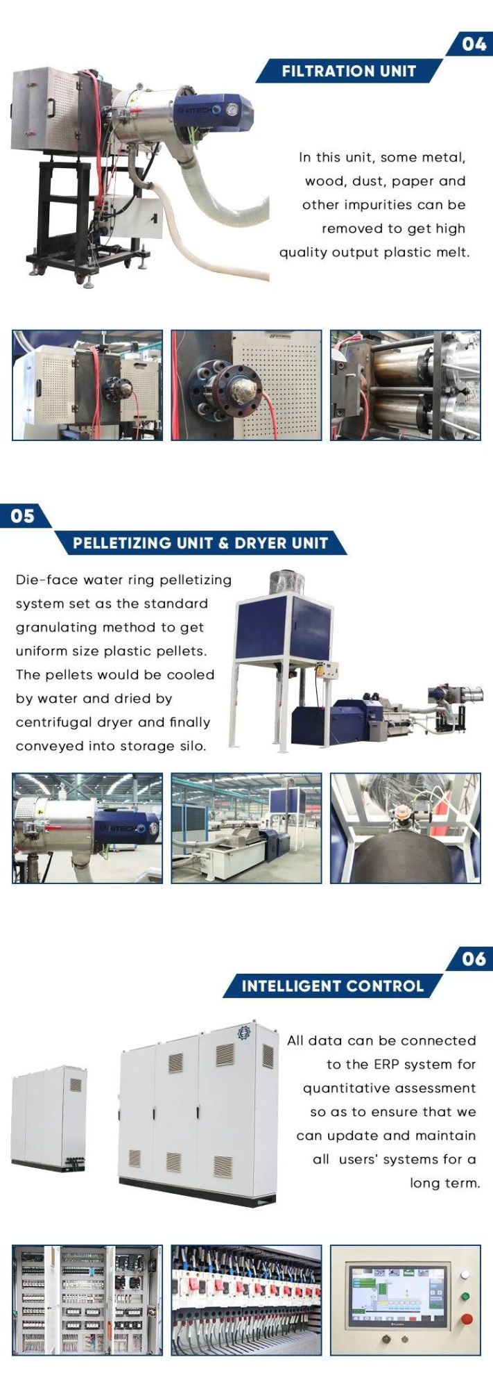 800kg Europe Design BOPP Films Melting Compactor Dryer Plastic Pelletizer Machines