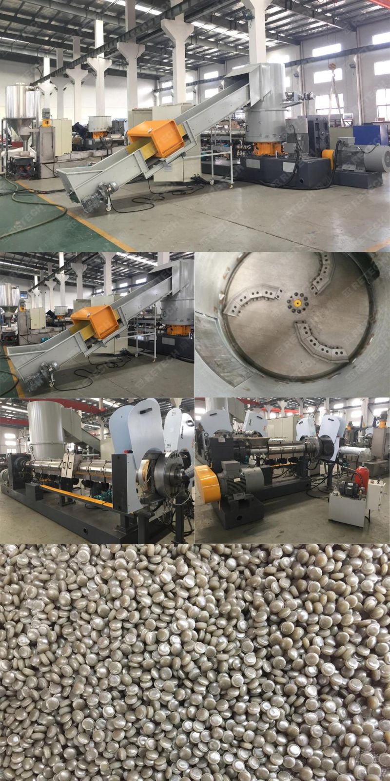 Plastic PE PP Film Scrap Flakes Granulator Extruder Machine/Double Stage Pelletizing Production Line