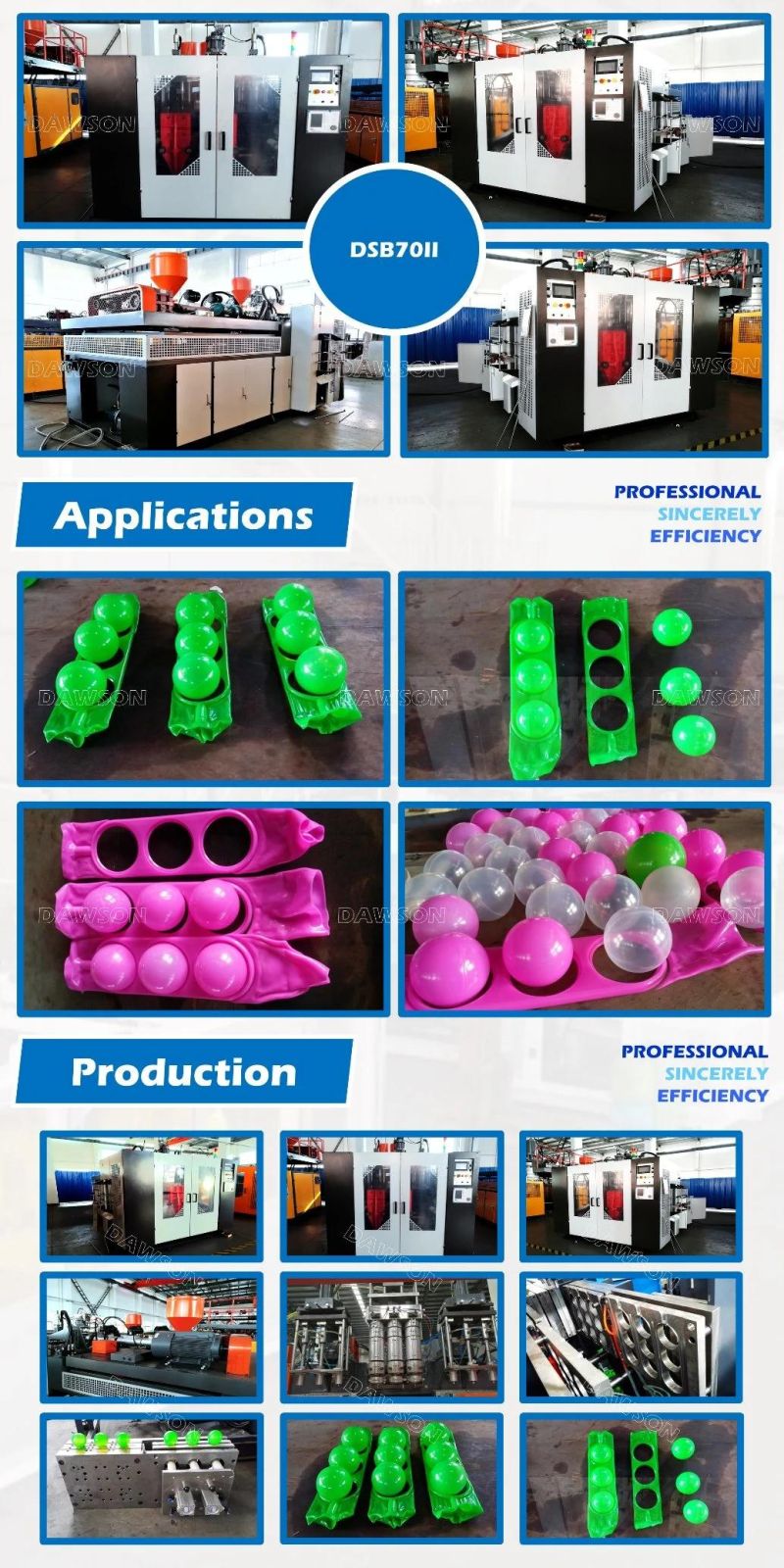 Double Station Extrusion Blow Molding Machine for Plastic Seaballs