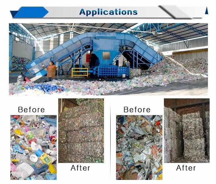 Automatic Horizontal Two RAM Baler for Waste Plastic Pet Bottle