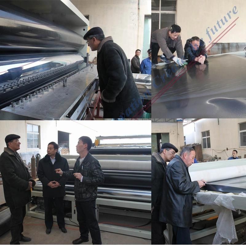 Three Calender PE Plastic Sheet Geomembrane Film Extrusion Equipment 3000mm