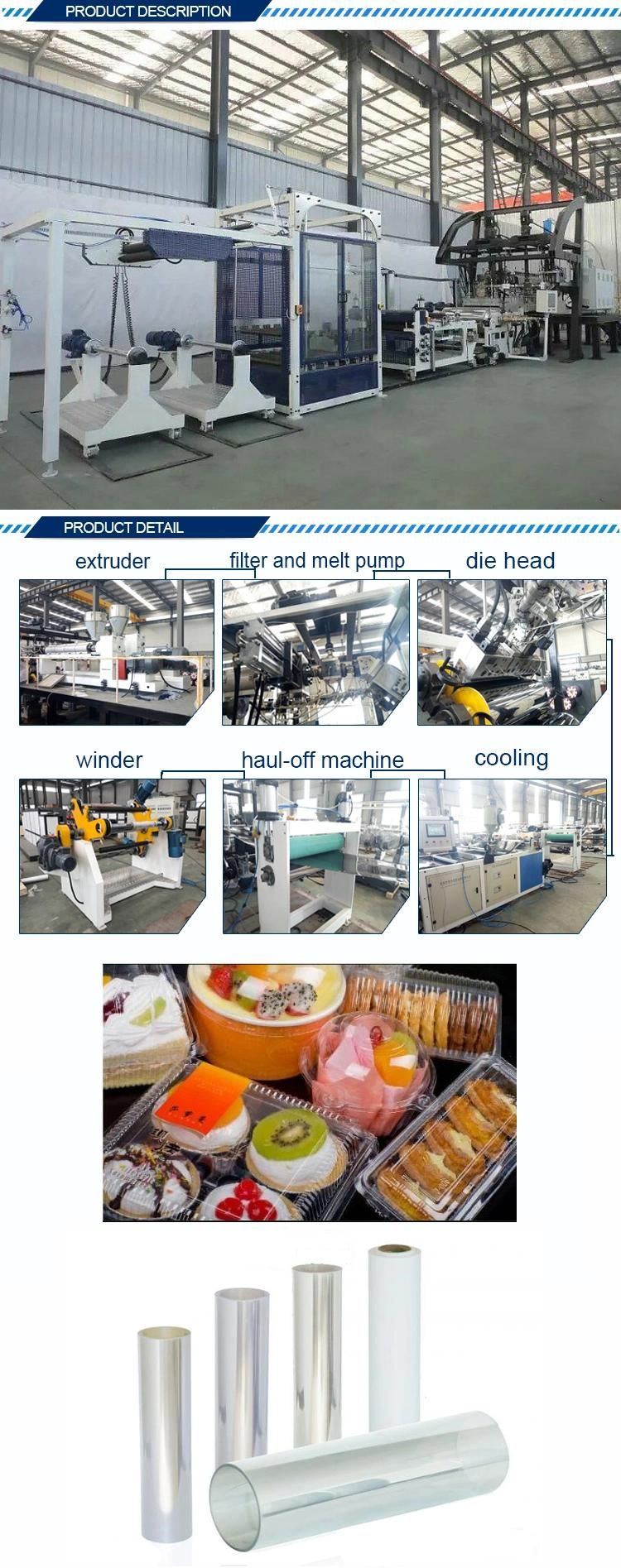 High Speed Extruder Single /Multi Layers Plastic Sheet Extrusion Machine Line with Pet Material