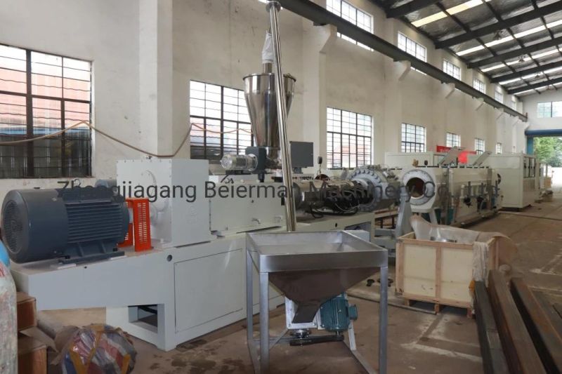 New Design Good Price of 300-400kg/H PVC UPVC Plastic Products Sjsz80/156 Vertical Gearbox Conical Twin Screw Extruder Fast Delivery
