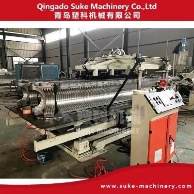 Suke Machinery PP HDPE Hollow Corrugated Drain Pipe Extrusion Production Plastic Extruder ...