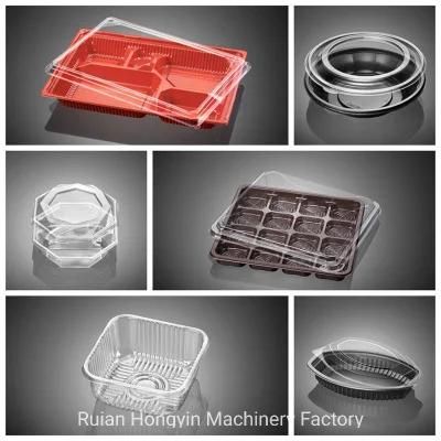 Ce Certificated Four Column Fast-Food Box Tray Plastic Thermoforming Machine