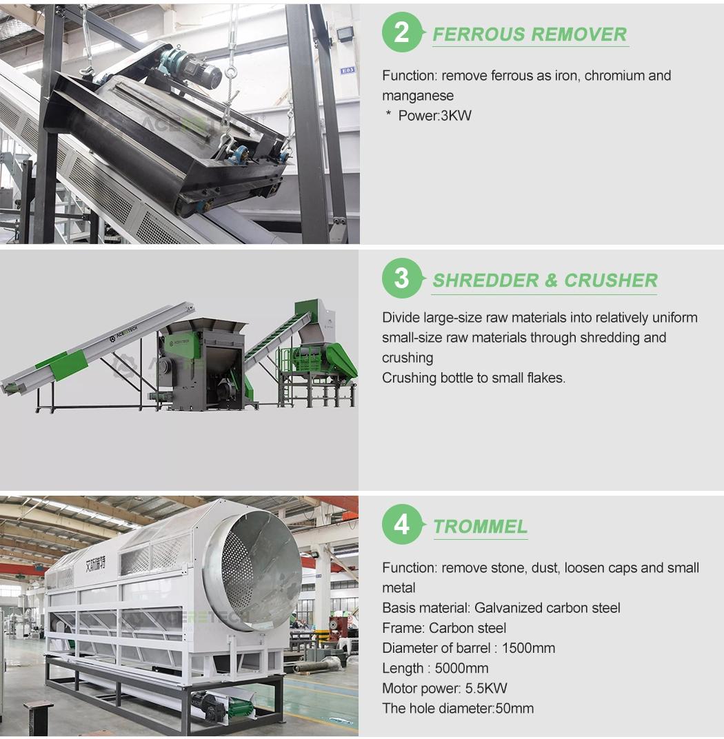 1000kg/H Plastic Recycling Washing Machine for Dirty Pet Flakes