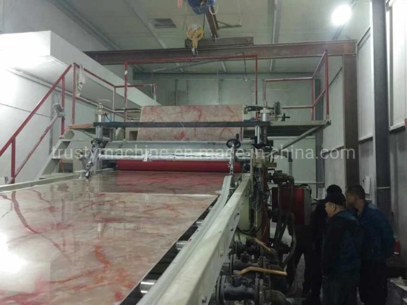 Spc Floor/PVC Imitation Marble Sheet Extrusion Extruder Extruding Line Make Making Machine