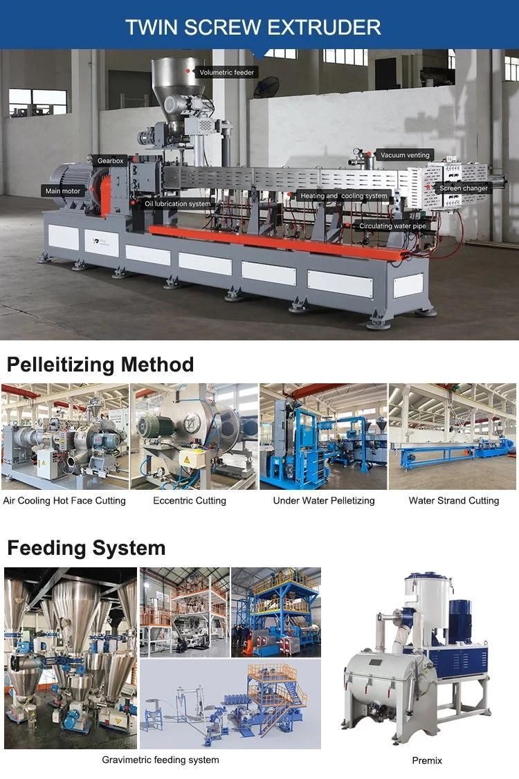 Degradable PLA Granules Making Machine Cassava Pellets Machine Twin Screw Compounding Extruder