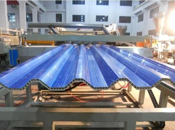 Wall Construction Twin Wall Roofing Sheets Machinery Bright Blue PVC Corrugated Machinery