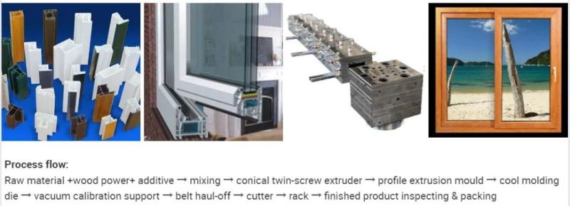PVC UPVC Plastic Furniture Door Window Frame Profile Making Machine with Double-Screw Extruder