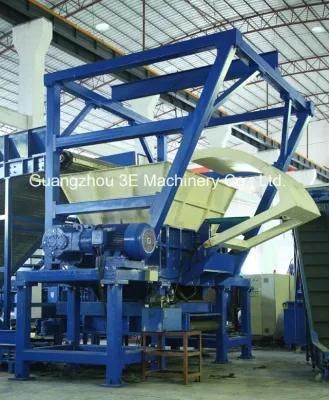 Tire Recycling Production Line Two Shaft Shredder Waste Tyre Plastic Recycling Machinery ...