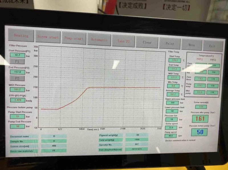 Single Screw Extruder Price/Pressure Filtration Testing Equipment for Checking Impurities in Polymer