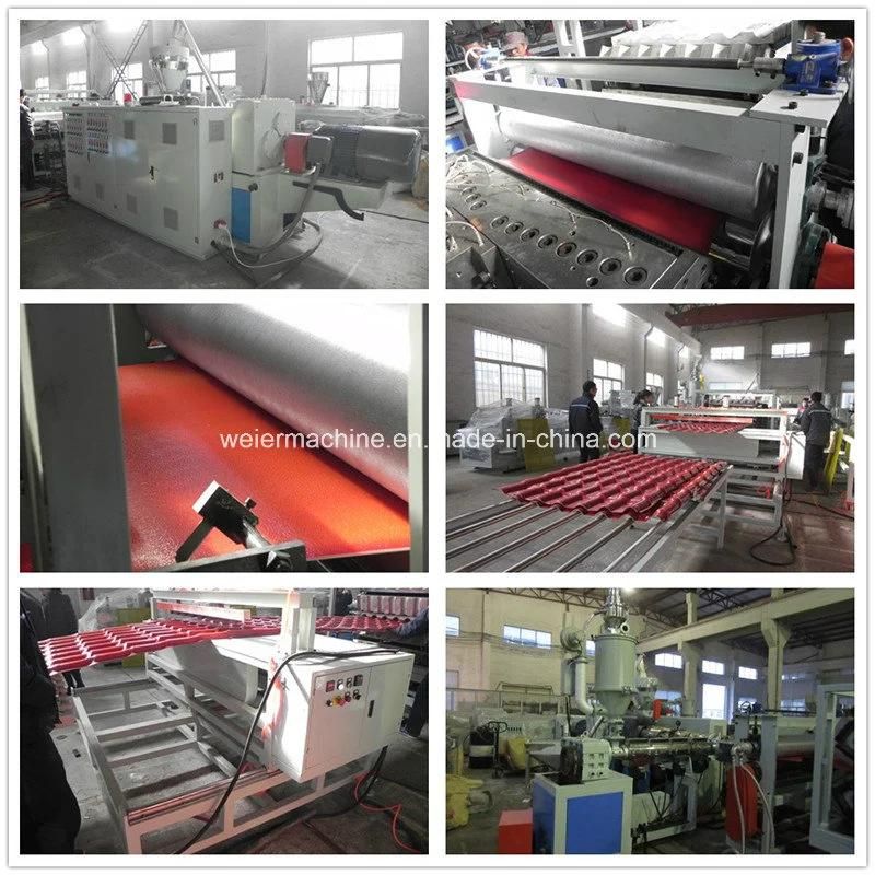 1050mm PVC and ASA / PMMA Glazed Tiles Roof Sheet Extrusion Line