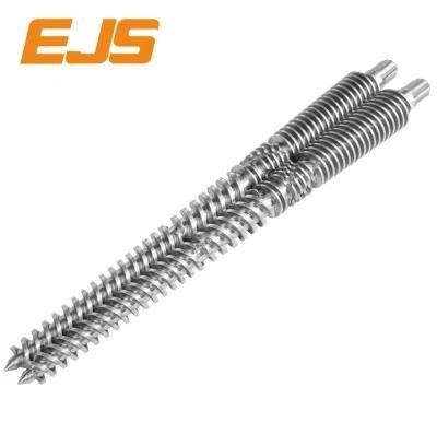 80/156 Double Feedscrew Shaft and Barrel for PVC Extruder Production Line