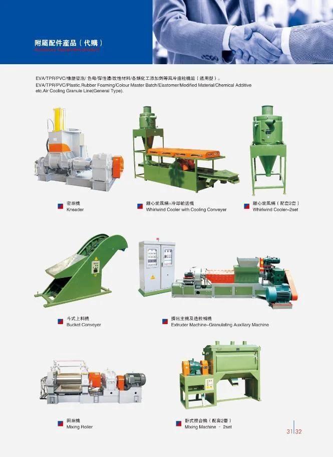 EVA Foam Shoe Rubber Machine Accessories Products Air Cooled Granulator Procurement Service